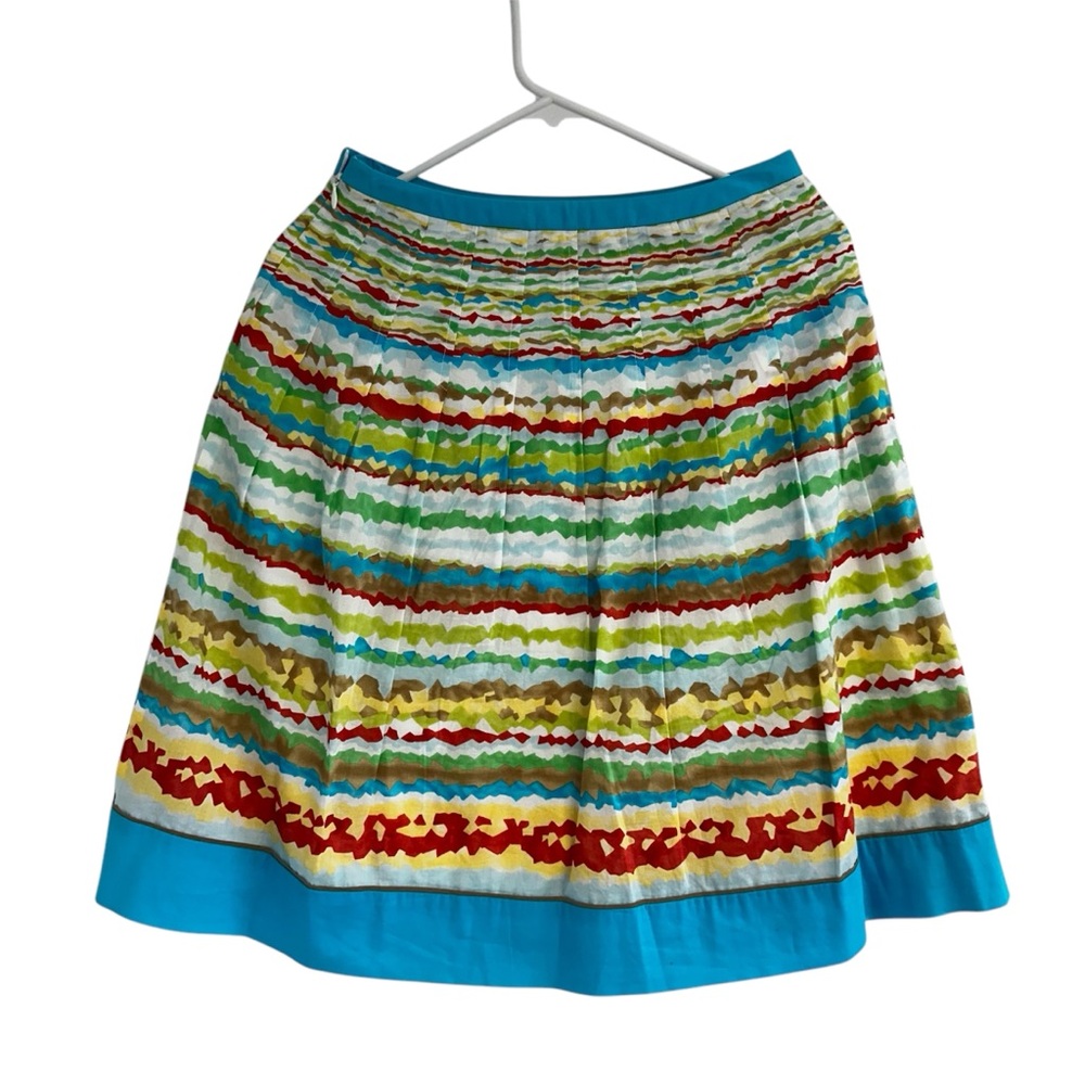 Talbots Red and Green A-Line‎ Mini Skirt Smocked Casual